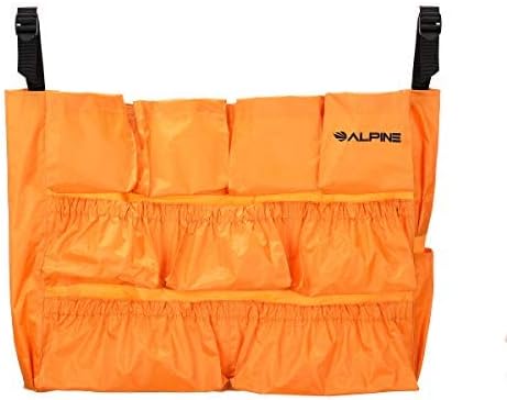 Alpine Trash Can Caddy Bag - 12 Pockets Commercial Cleaning Caddy Bag for Brute & all Industrial Trash Cans & Garbage Bins - Heavy Duty Washing Machine Friendly Yellow Trash Can Caddy Bag with Straps