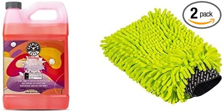 Chemical Guys CWS215M Car Wash Starter Bundle - Sticky Snowball Ultra Snow Foam Car Wash Soap, 128 oz (1 Gallon) Cherry Scent + Chenille Wash Mitt (2 Items) Works on Cars, Trucks, SUVs, RVs & More