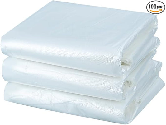 Heavy Duty Contractor Trash Bags, Black, Low Density Polyethylene, 45-50 Gallon, 39x46 Inches, Easy-Tie, for Outdoor, Construction, Lawn Use, 100 Count 100cm x 120cm
