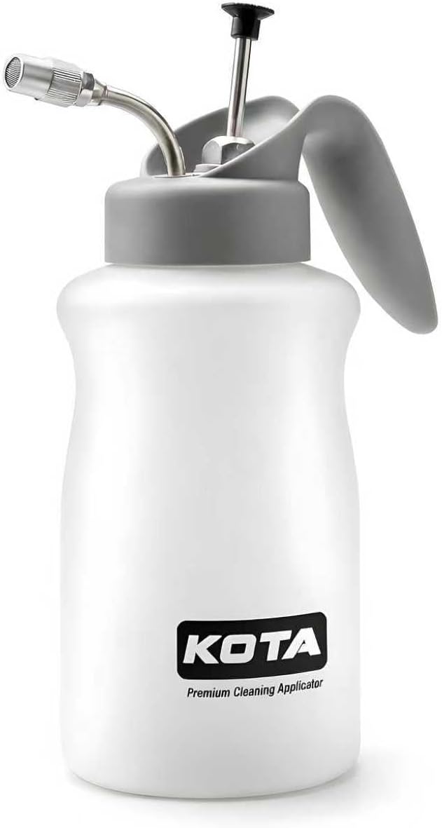 KOTA 1 L Adjustable Hand Pump Pressure Sprayer, Heavy-Duty Multipurpose Bottle for Automotive Solvents, Surface Prep & Car Detailing, Chemical-Resistant PE Construction (Cleaning Applicator) 75880