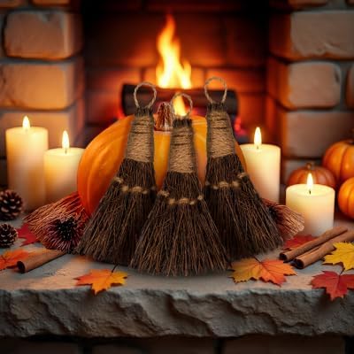 Cinnamon Broom - Cinnamon Scented 6in (3 Pack) Mini Broomsticks - Decorative Broom for Door Protection