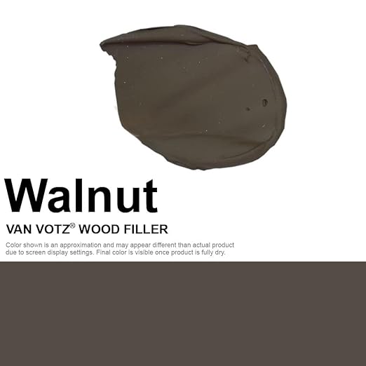 Waterproof Wood Filler [Half-Pint, Walnut] - Exterior Grade Wood Repair in 18 Paintable and Stainable Colors. Strong Adhesion and Durability for Outdoor Wood in All Weather Conditions.