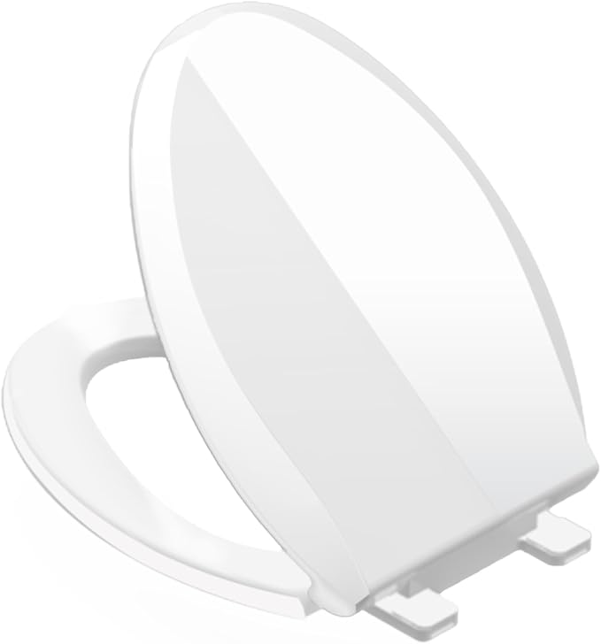 Toilet Seat Elongated + Bidet Attachment Blue, 3 Wash Modes + Water Adjustable, Quiet Toilet Attachment Save Energy