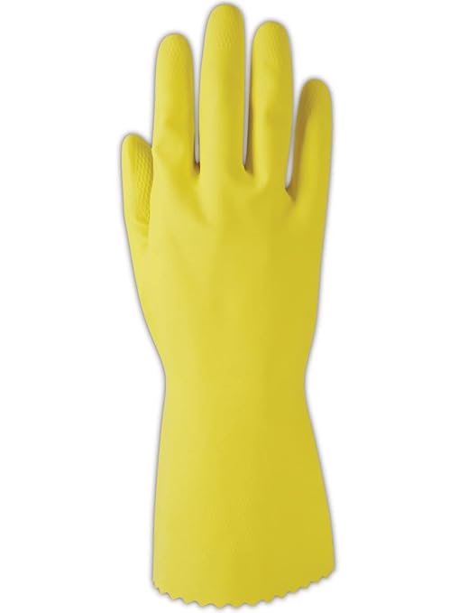 MAGID ComfortFlex 15 Mil Flock-Lined Latex Cleaning Gloves, 72 Pairs, 626
