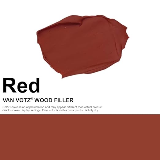 Waterproof Wood Filler [Half-Pint, Red] - Exterior Grade Wood Repair in 18 Paintable and Stainable Colors. Strong Adhesion and Durability for Outdoor Wood in All Weather Conditions.