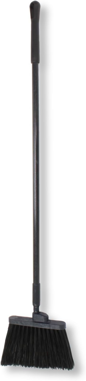 SPARTA 41083EC03 Plastic Color Coded Broom, Unflagged Bristles, Long Broom With Angled Head For Small Debris Cleaning, 56 Inches, Black