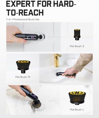 Fanttik Flip G10 Nano HomeCare Cordless Electric Spin Scrubber & 4 PCS Replacement Brush Heads