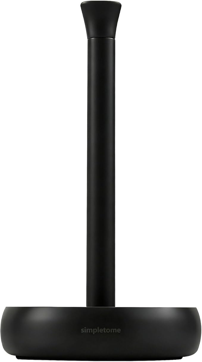 simpletome Heavy Duty Paper Towel Holder Countertop Prevent Kitchen Paper from Unraveling (Matt Black)
