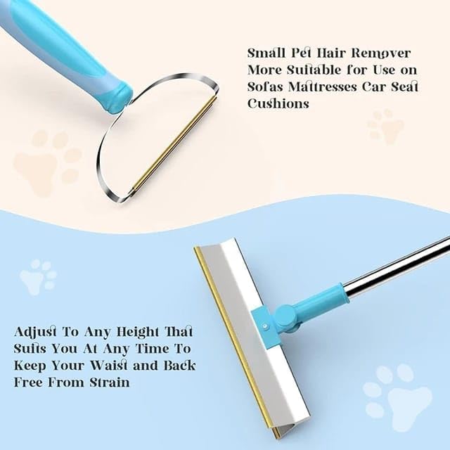 Carpet Rake for Pet Hair Removal,Adjustable Long Handle 51 inches,Cats and Dogs Hair Remover Brush and Lint Remover for Carpets,Mats, Rugs, Couch, Furniture