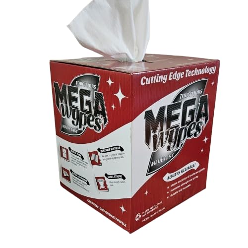 3-Ply Shop Towels, 240 Sheets, Ultra Strong Premium White Cleaning Cloths, Commercial Grade Mechanic Rags for Garage, Auto, Restaurants & Housekeeping, 15” x 9”, White