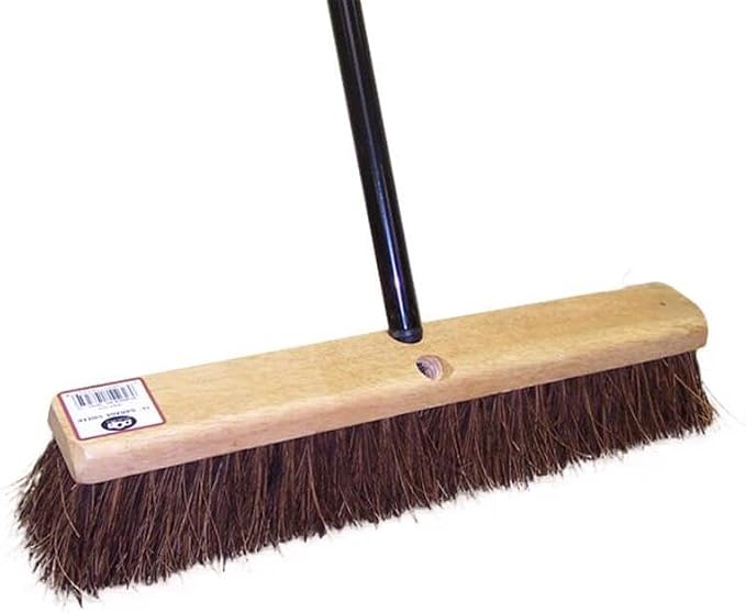 09981 18" Palmyra Push Broom with 60" Wood Handle