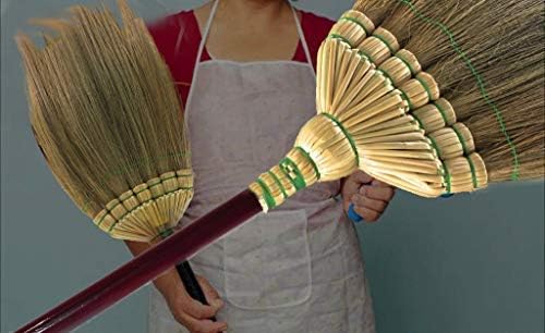 Natural Grass Broom 24" Vintage Retro Made in Thailand, Handmade Broom, Housewarming Gift, Witch Broom, Thai Broom, Bamboo Stick Handle, Kong Grass Broom, Durable Broom for Indoor & Outdoor