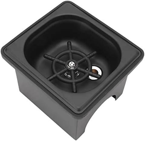 Diydeg Pitcher Rinser, Stainless Steel Kitchen Sink Glass Rinser with Drain and Drip Tray, Countertop Automatic Cup Washer for Bar, Home, Cafe, Restaurant, Household & Commercial (Black) (Small)