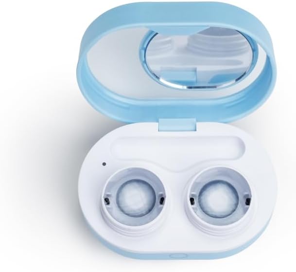 ReO2 Mini Pro Soft Contact Lens Cleaner with Advanced Electrophoresis Technology, with Mirror and Tweezer (Blue)