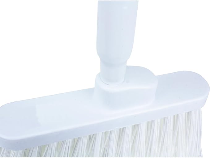 SPARTA 41082EC75 Plastic Color Coded Broom, Flagged Bristles, Long Broom With Angled Head For Large Debris, 56 Inches, Lime, (Pack of 12)