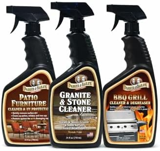Parker & Bailey Ultimate Home & Outdoor Cleaning Bundle – Grill Cleaner & Degreaser, Granite & Stone Countertop Cleaner, Patio Furniture & Cushion Cleaner with UV Protectant – Kitchen, BBQ, Outdoor Su