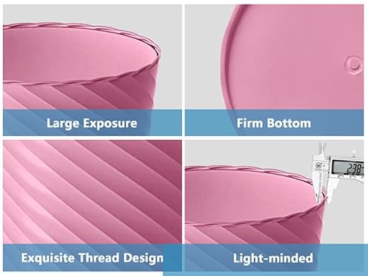 Lysam Bathroom Trash Can, 3 Pack 1.8 Gallons Small Trash Can with Trash Bags, Bathroom Garbage Can, Plastic Trash Bin, Round Waste Basket for Bedroom, Office, Compact Space (Pink Purple Green)