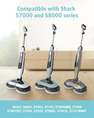 2 Count Upgraded Steam Scrub Brush Heads + 8 Pack Steam Mop Replacement Pads for Shark Steam and Scrub Mop S8201 S8001 S7201 S7000 Series