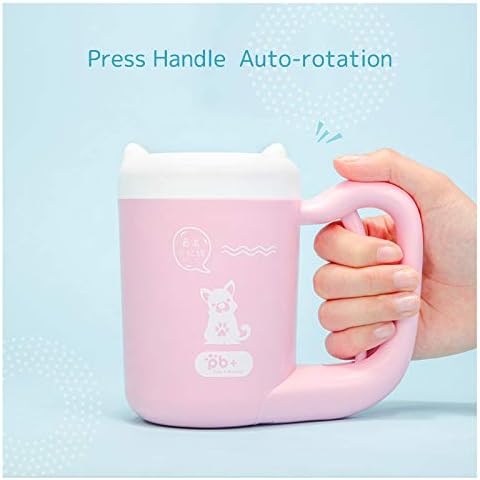 Creation Core Portable Dog Paw Washer Cup Pet Paw Cleaner for Dogs Cats Grooming with Muddy Paws Comfortable Silicone Dog Feet Cleaner Automatic, Pink