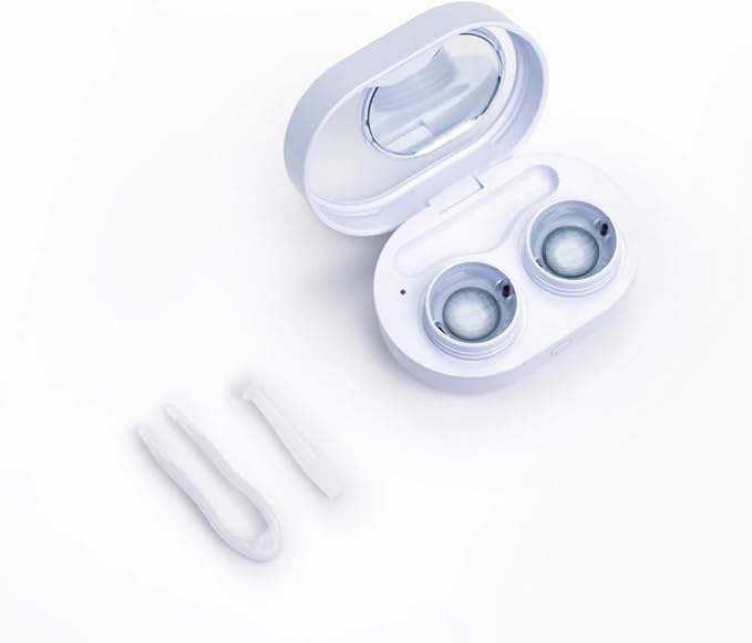 Soft Contact Lens Cleaner with Advanced Electrophoresis Technology, ReO2 Mini Pro, with Mirror and Tweezer (White)