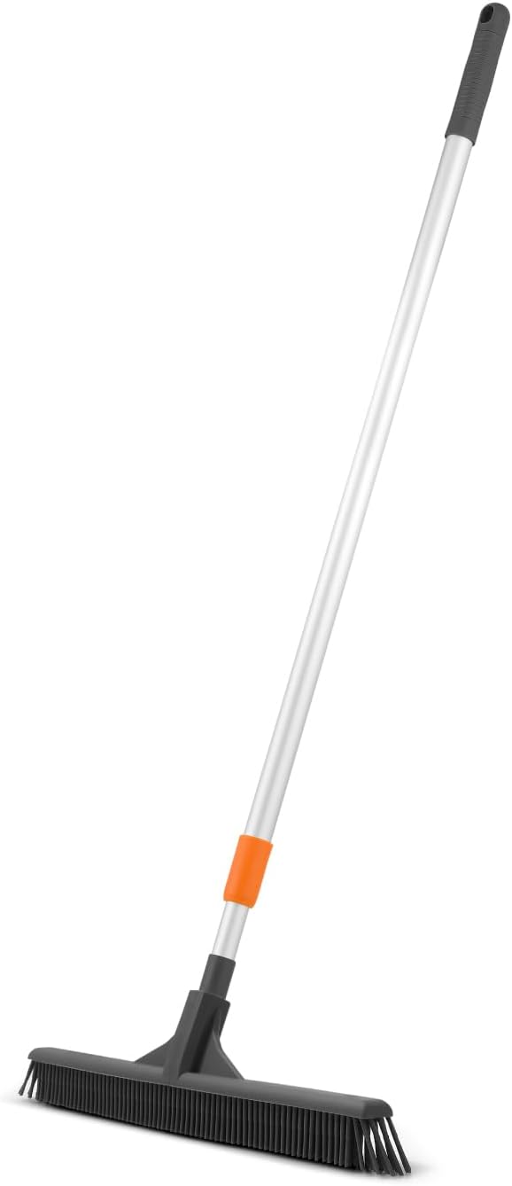 Superio Silicone Broom - Carpet Rake for Hardwood & Carpet, Pet Hair Cleaning