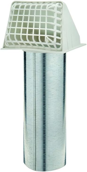 Deflecto Dryer Vent Hood, Wide Mouth, 4", White (RVHAW4)