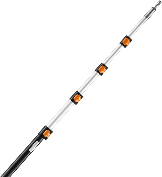 VEVOR Telescopic Extension Pole, 7-30 FT Multi-Purpose Extension Pole, Sturdy Aluminum Alloy Paint Extendable Pole with Flip-Lock Design, Telescopic Pole for Painting, Dusting and Cleaning