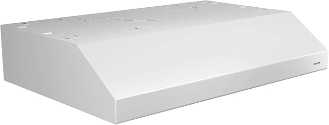Broan-NuTone BCSD124WW Glacier Range Hood with Light, Exhaust Fan for Under Cabinet, White, 24-inch