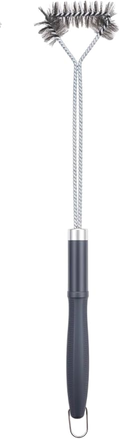 SUNRISE Fryer Brush with Long Handle (Stainless Steel with Plastic Handle, Single Brush)