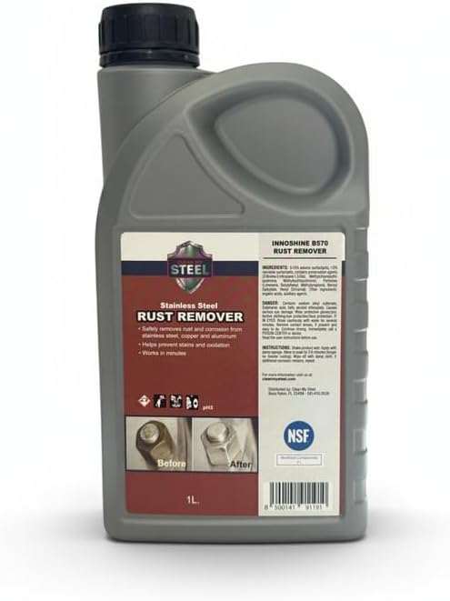 CLEAN MY STEEL Stainless Steel Rust Remover and Stain Cleaner | 1 Liter | NSF Certified | Commercial & Industrial Grade