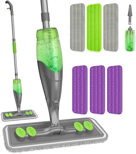 Spray Mop for Floor Cleaning with 6 Microfiber Washable Pads