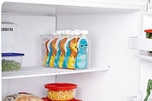 The Filling Station: Squooshi Food Pouch Filler + 6 Large 5 oz Reusable Pouches for Baby Food Puree Storage and Snack Food Pouches