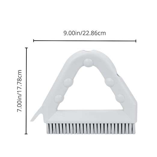 SPARTA Plastic Commercial Grout Brush, Triangle-Shaped Scrub Brush with Scraper and Two Threaded Holes for Attaching Handle (Sold Separately), 9 x 7 x 7 Inches, Yellow, (Pack of 4)