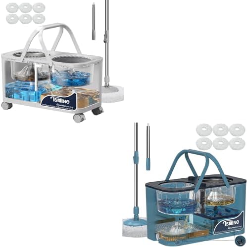 RinseWise Gen 1 Large Capacity and Gen 1 Compact Mop Bucket,with 360 ° Swivel Wheels for Home & Kitchen Cleaning