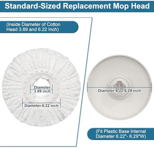 RinseWise Gen 2 Easy-Use Spin Mop,with 360 ° Swivel Wheels and 12 Pcs Mop Heads for Home & Kitchen Cleaning