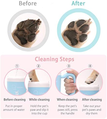 Creation Core Portable Dog Paw Washer Cup Pet Paw Cleaner for Dogs Cats Grooming with Muddy Paws Comfortable Silicone Dog Feet Cleaner Automatic, Pink