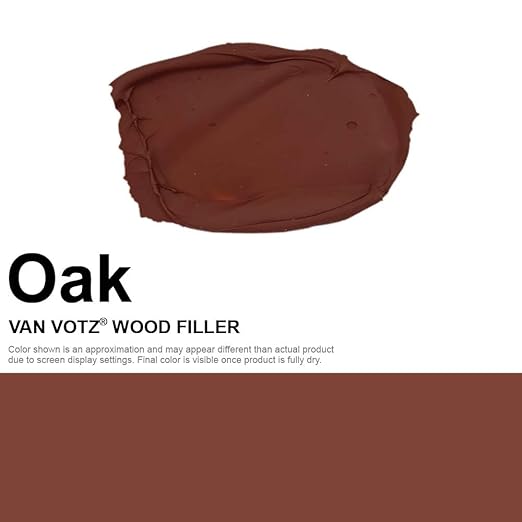 Waterproof Wood Filler [Half-Pint, Oak] - Exterior Grade Wood Repair in 18 Paintable and Stainable Colors. Strong Adhesion and Durability for Outdoor Wood in All Weather Conditions.