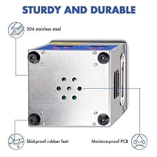 Ultrasonic Parts Cleaner 200W Heated 2L (1.5L liquid capacity) for Small Carburetors Injectors Guns Bullets Brass and Jewelry Professional Stainless Steel Ultrasonic Bath Upgrade