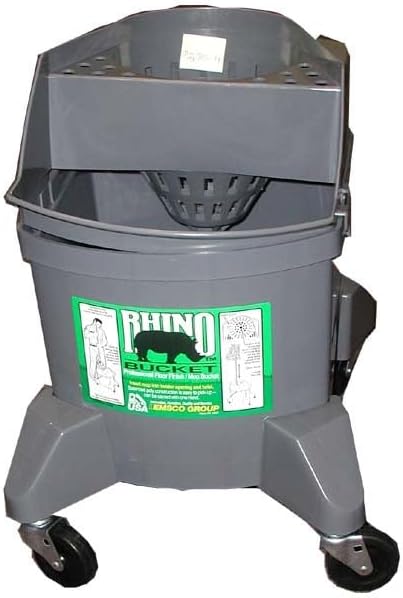 Rhino Mop Bucket with Wringer - 100% Metal-Free - Inmate-Safe for Corrections Facilities