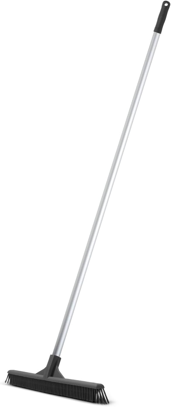 Superio 16” Pet Hair Remover Silicone Broom - Carpet Rake for Fur Removal - Rug Rake to Fluff Carpet – for Dust on Hardwood Floor & Tile – Rinse to Clean