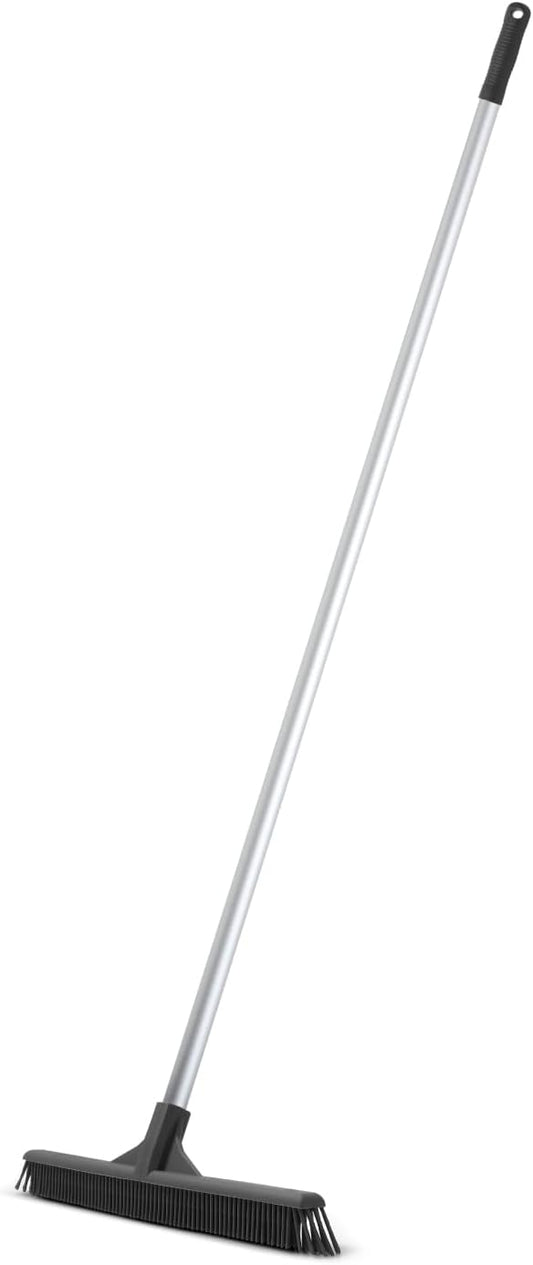 Superio 16” Pet Hair Remover Silicone Broom - Carpet Rake for Fur Removal - Rug Rake to Fluff Carpet – for Dust on Hardwood Floor & Tile – Rinse to Clean