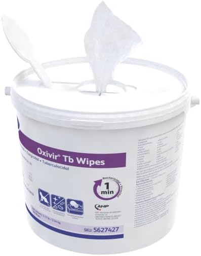 Oxivir Diversey 5627427 Tb Disinfectant XL Wipes, Accelerated Hydrogen Peroxide Based Cleaner Disinfectant, Ready-to-Use, Unscented, 160-Wipes, 1 Bucket