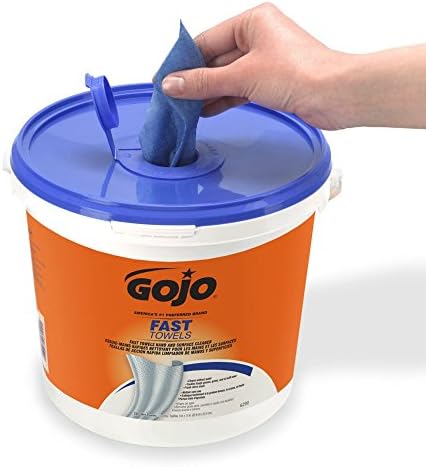 Gojo 629902EA FAST WIPES Hand Cleaning Towels Cloth 9 x 10 White 225/Bucket