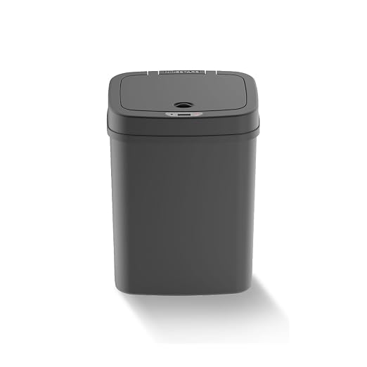 DZT-12-5S Smart Motion Sensor Trash Can 10.3 * 7.8 * 14.1inch | 0.3s Fast Opening, Auto Close & Touch-Free Operation for Home and Office (Black)