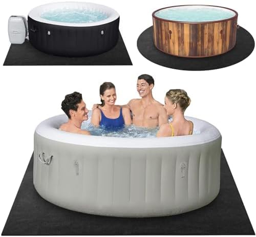 90 * 90 Inch Inflatable Hot Tub Pad, Outdoor Indoor Water-Absorbent Anti-Slip Spa Pool Accessories for Protecting The Hot Tub from Wear