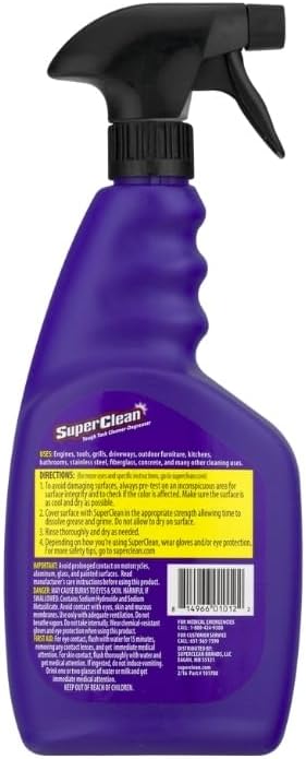 Super Clean Citrus Scent Cleaner and Degreaser Spray 32 oz Bundle with Microfiber Cloth - Heavy Duty Degreaser for Kitchen, Oil, Grime, and Dirt Removal - (2 Items)