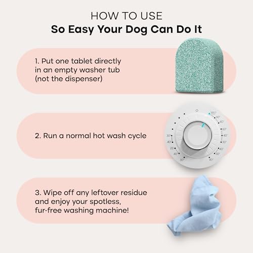 Uproot Clean Washing Machine Cleaner Tablets Ultra & Dog Paw Cleaner Set: 40% Stronger Tablets Removing Odors, Residue & Build-Up + No-Rinse Hypoallergenic Paw Washer with Soft Bristle Brush