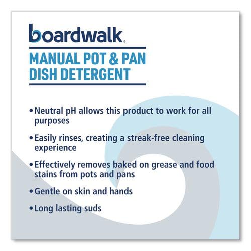 Boardwalk Commercial Liquid Dish Soap, 1 Gallon Bottle, 4-Pack, Fresh Scent, Grease Cutting, Mild on Hands, Neutral pH, Long Lasting Suds, Made in the USA