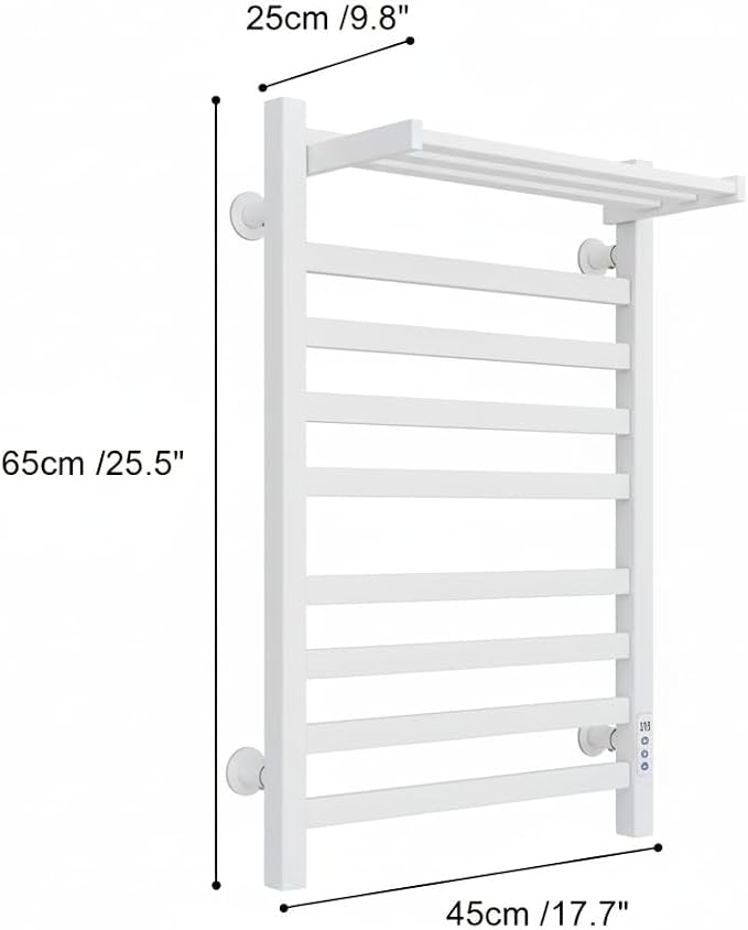 8-Bar Towel Warmer with with Top Warmer Shelf, Electric Towel Rack Set with Fast Heating, Auto Shut-Off Timer, Hardwired or Plug-in, Hot Towels in Bathroom