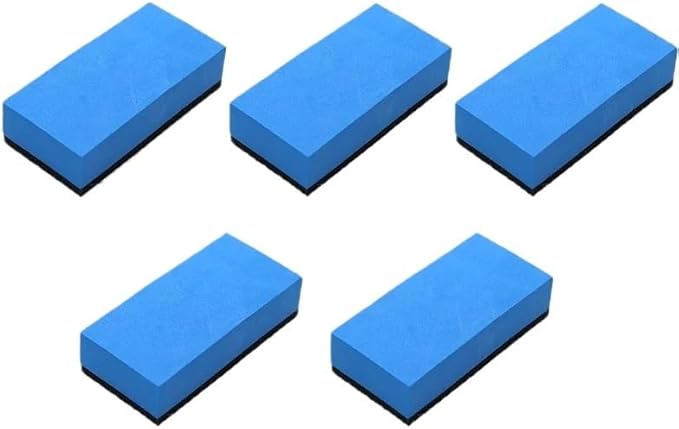 Ceramic Coating Applicator Kit – Blue Sponge & Microfiber Cloth，Compatible for Car Wax, Glass & Paint Protection(5Pcs Sponge)